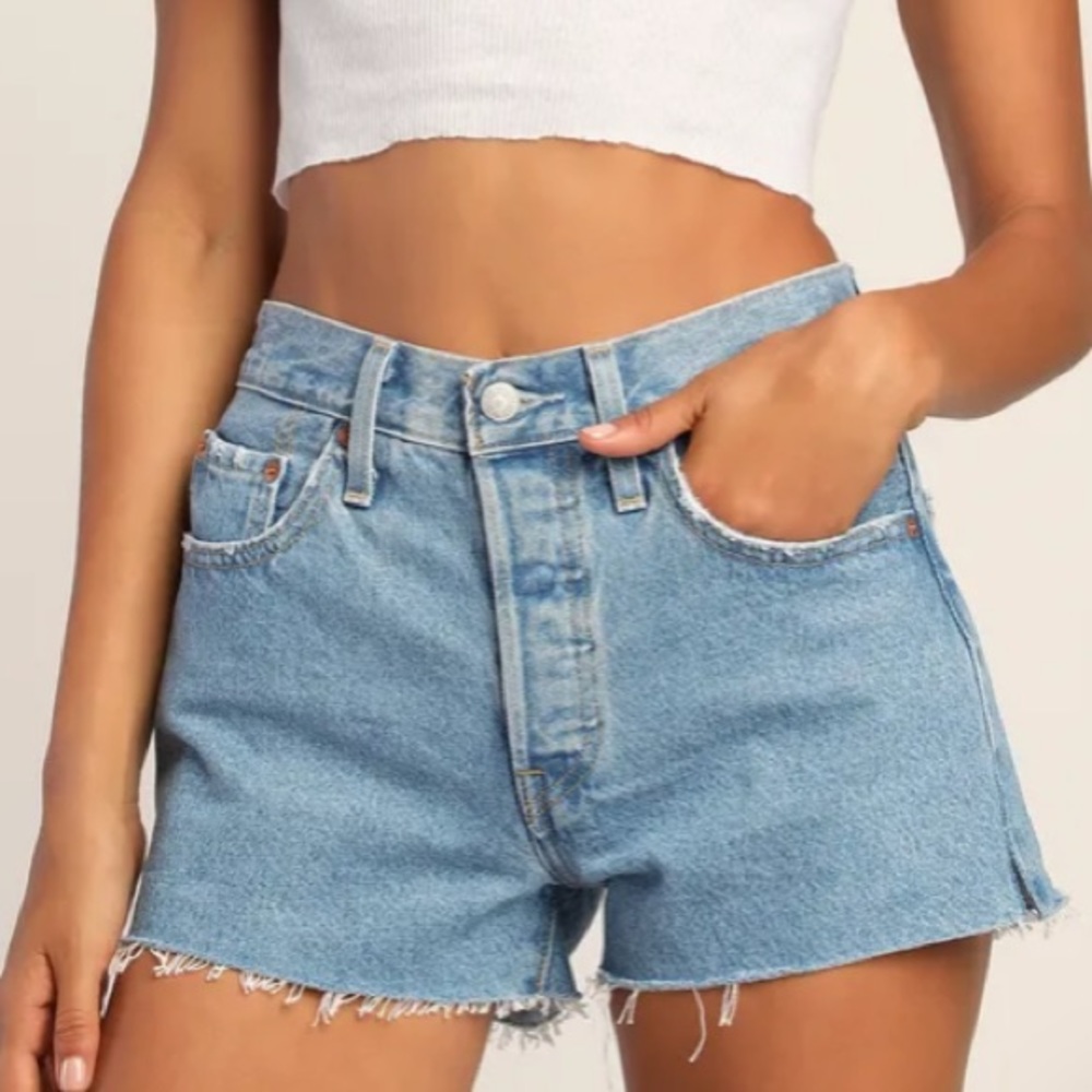 Levi’s 501 High Rise Light Denim Shorts